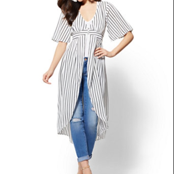 New York & Company Tops - NWT- New York & Company Striped Kimono Blouse